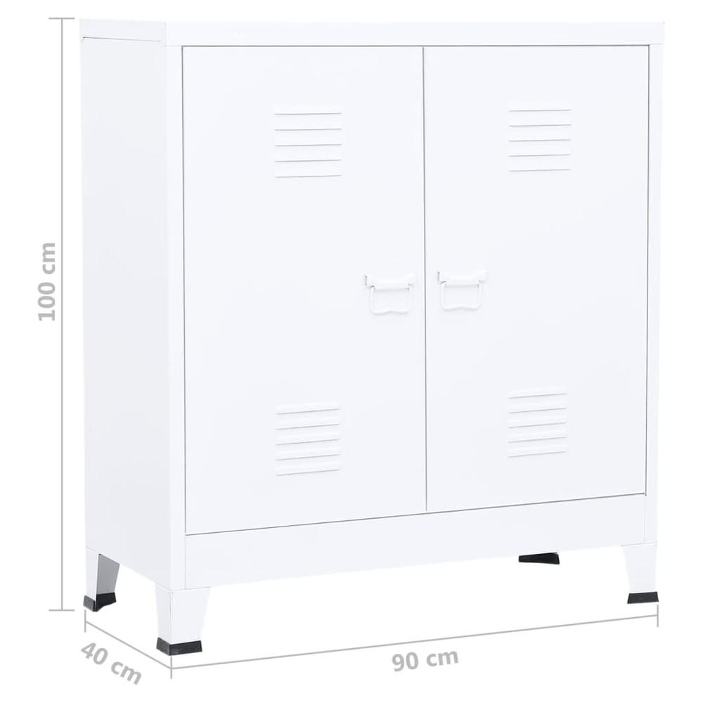 vidaXL Industrial Filing Cabinet White 35.4"x15.7"x39.4" Steel. Picture 8
