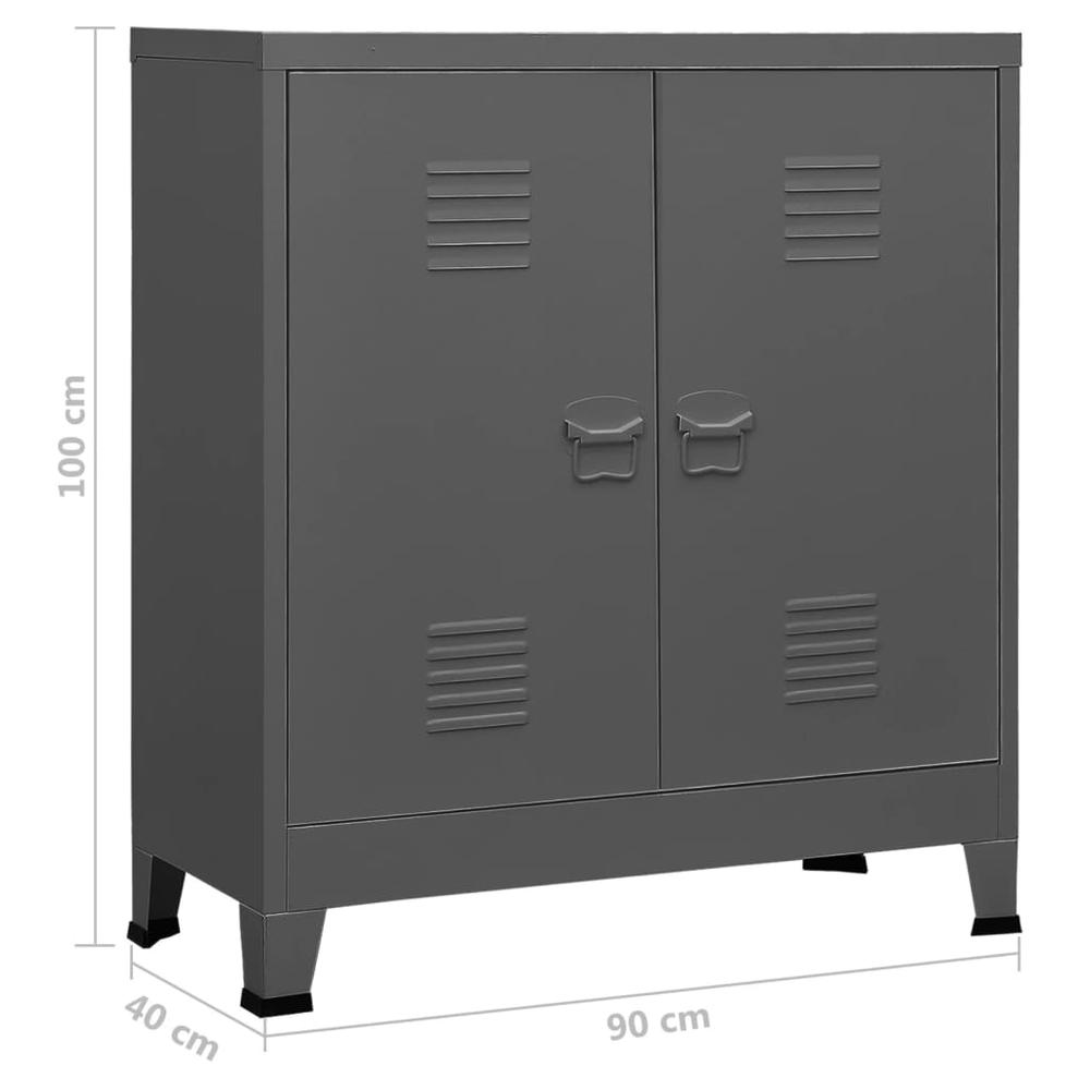 vidaXL Industrial Filing Cabinet Anthracite 35.4"x15.7"x39.4" Steel. Picture 8