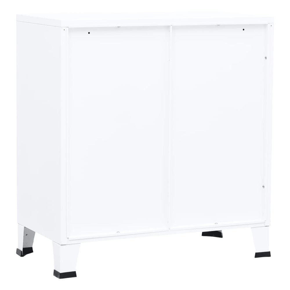 vidaXL Industrial Filing Cabinet White 29.5"x15.7"x31.5" Steel. Picture 6