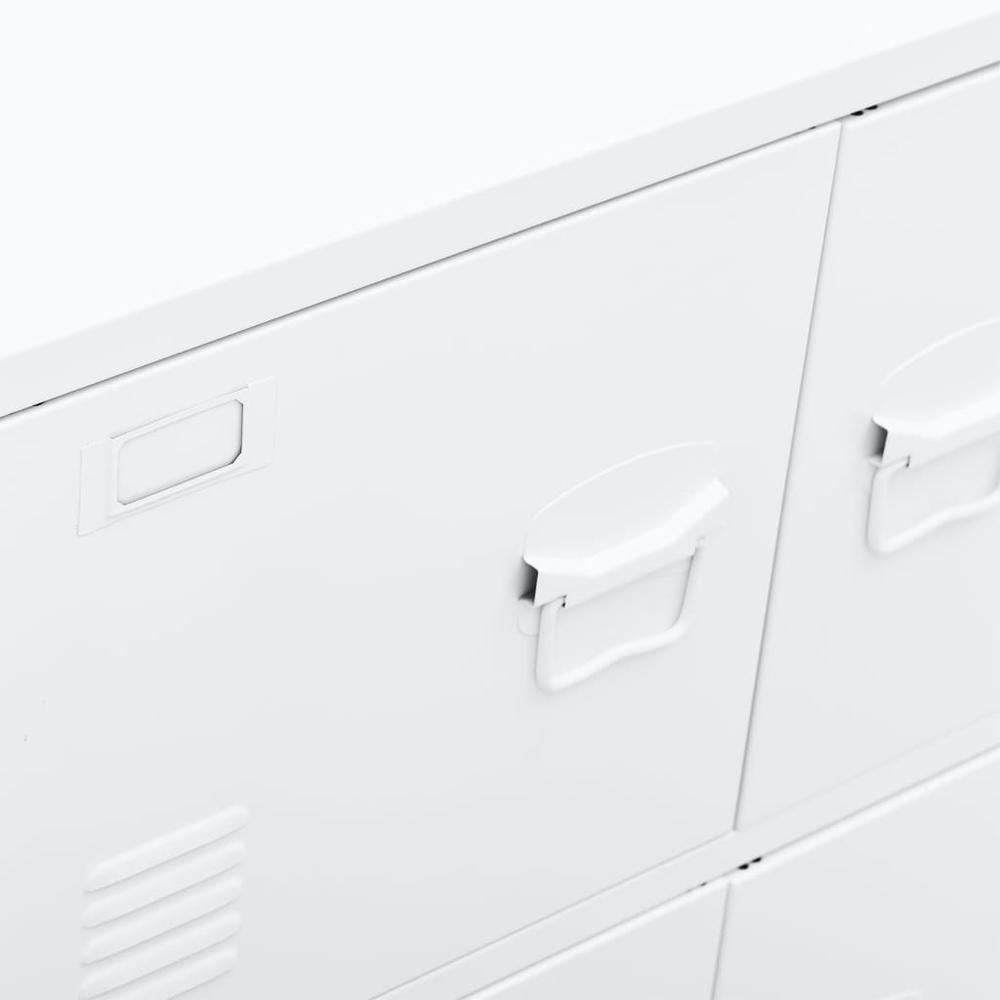 vidaXL Industrial Filing Cabinet White 29.5"x15.7"x31.5" Steel. Picture 7