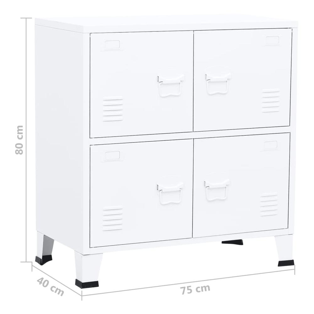 vidaXL Industrial Filing Cabinet White 29.5"x15.7"x31.5" Steel. Picture 8