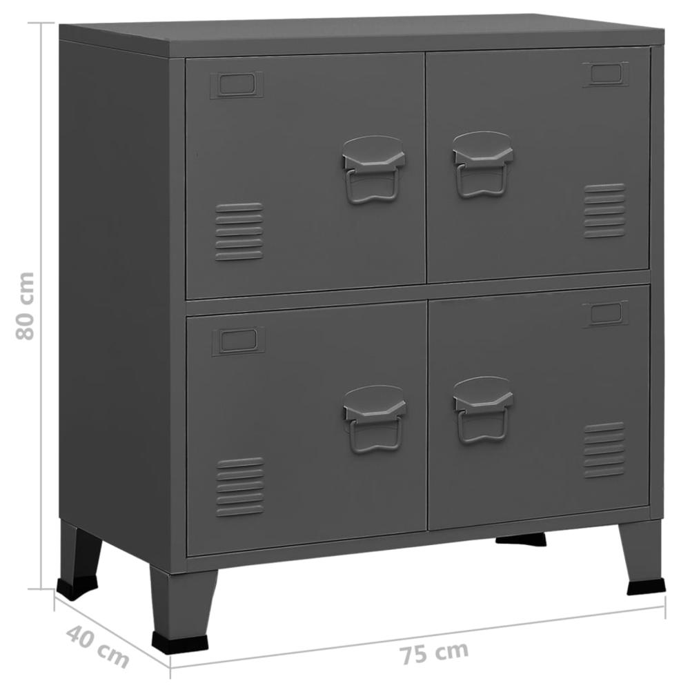 vidaXL Industrial Filing Cabinet Anthracite 29.5"x15.7"x31.5" Steel. Picture 8