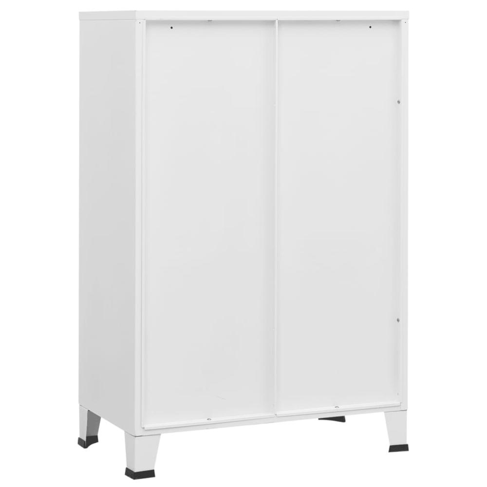 vidaXL Industrial Filing Cabinet White 29.5"x15.7"x45.3" Metal. Picture 5