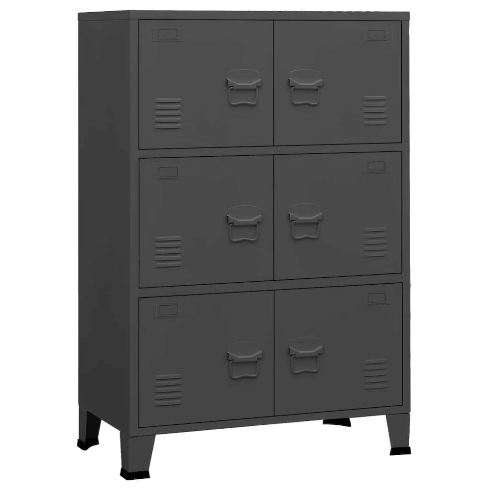 vidaXL Industrial Filing Cabinet Anthracite 29.5"x15.7"x45.3" Metal. Picture 2