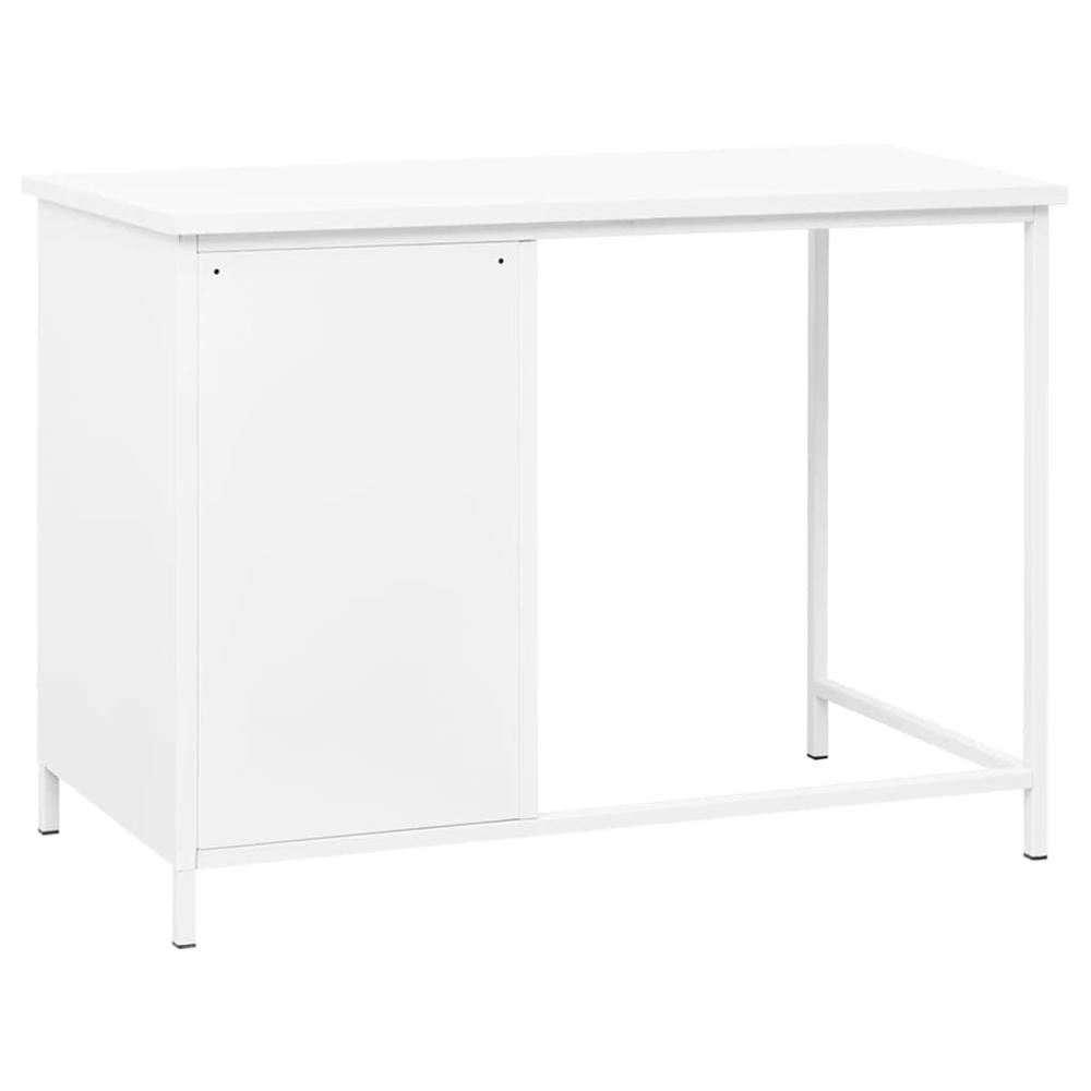 vidaXL Industrial Desk with Drawers White 41.3"x20.5"x29.5" Steel. Picture 5