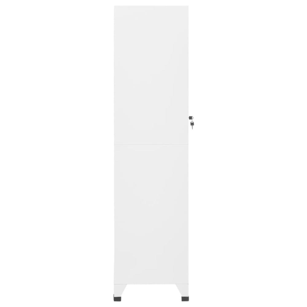 vidaXL Locker Cabinet White 15"x17.7"x70.9" Steel, 339772. Picture 5