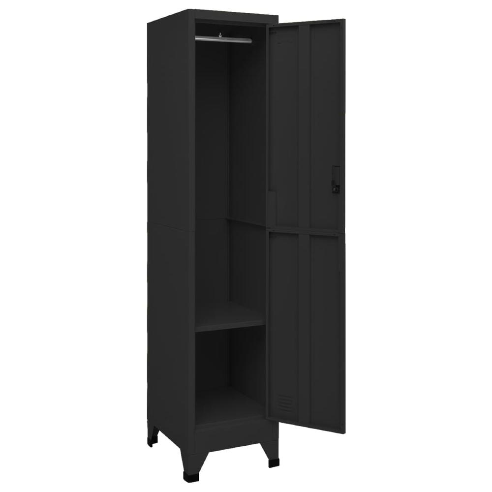 vidaXL Locker Cabinet Black 15"x17.7"x70.9" Steel, 339774. Picture 5
