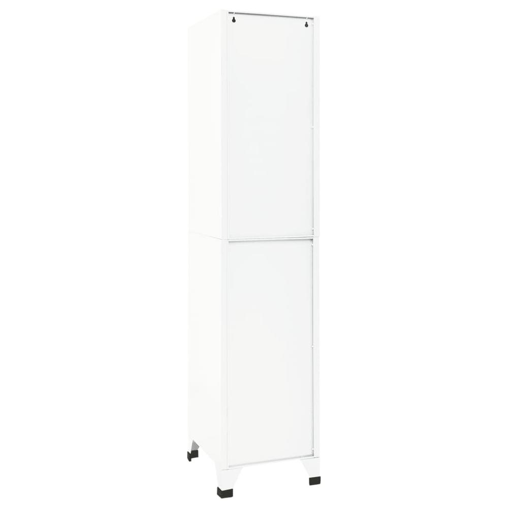 vidaXL Locker Cabinet White 15"x17.7"x70.9" Steel, 339776. Picture 5