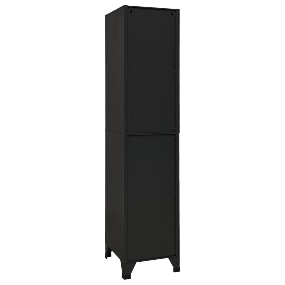 vidaXL Locker Cabinet Black 15"x17.7"x70.9" Steel, 339778. Picture 5