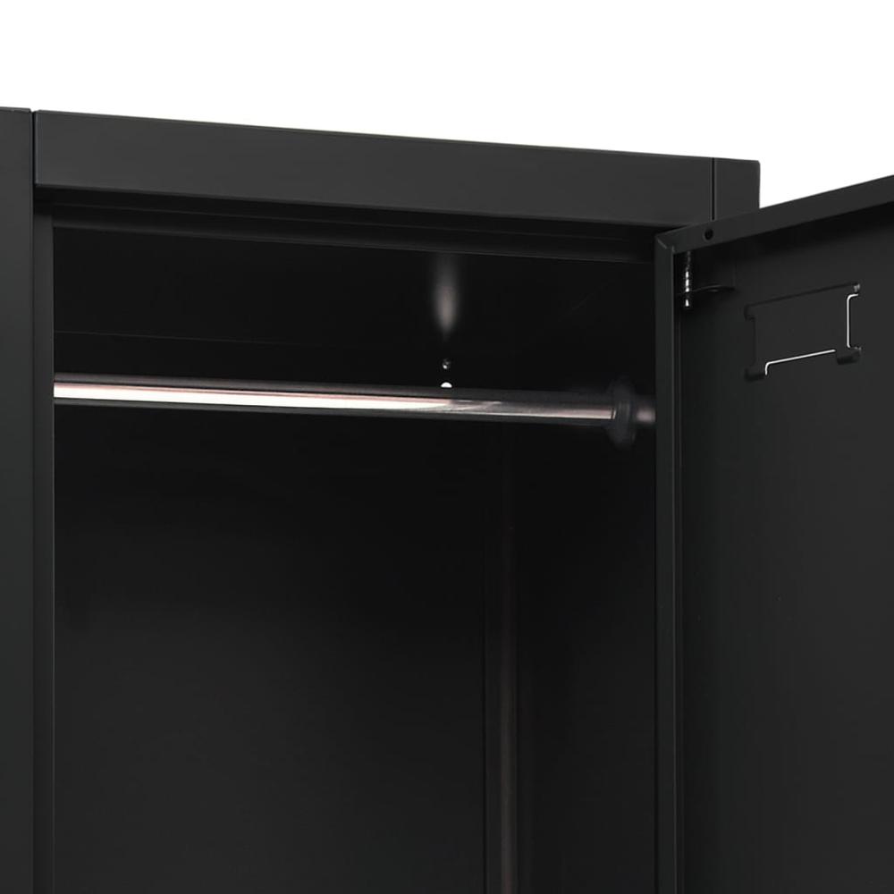 vidaXL Locker Cabinet Black 15"x17.7"x70.9" Steel, 339778. Picture 6