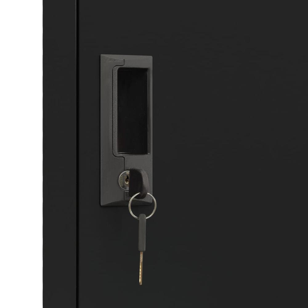 vidaXL Locker Cabinet Black 15"x17.7"x70.9" Steel, 339778. Picture 7