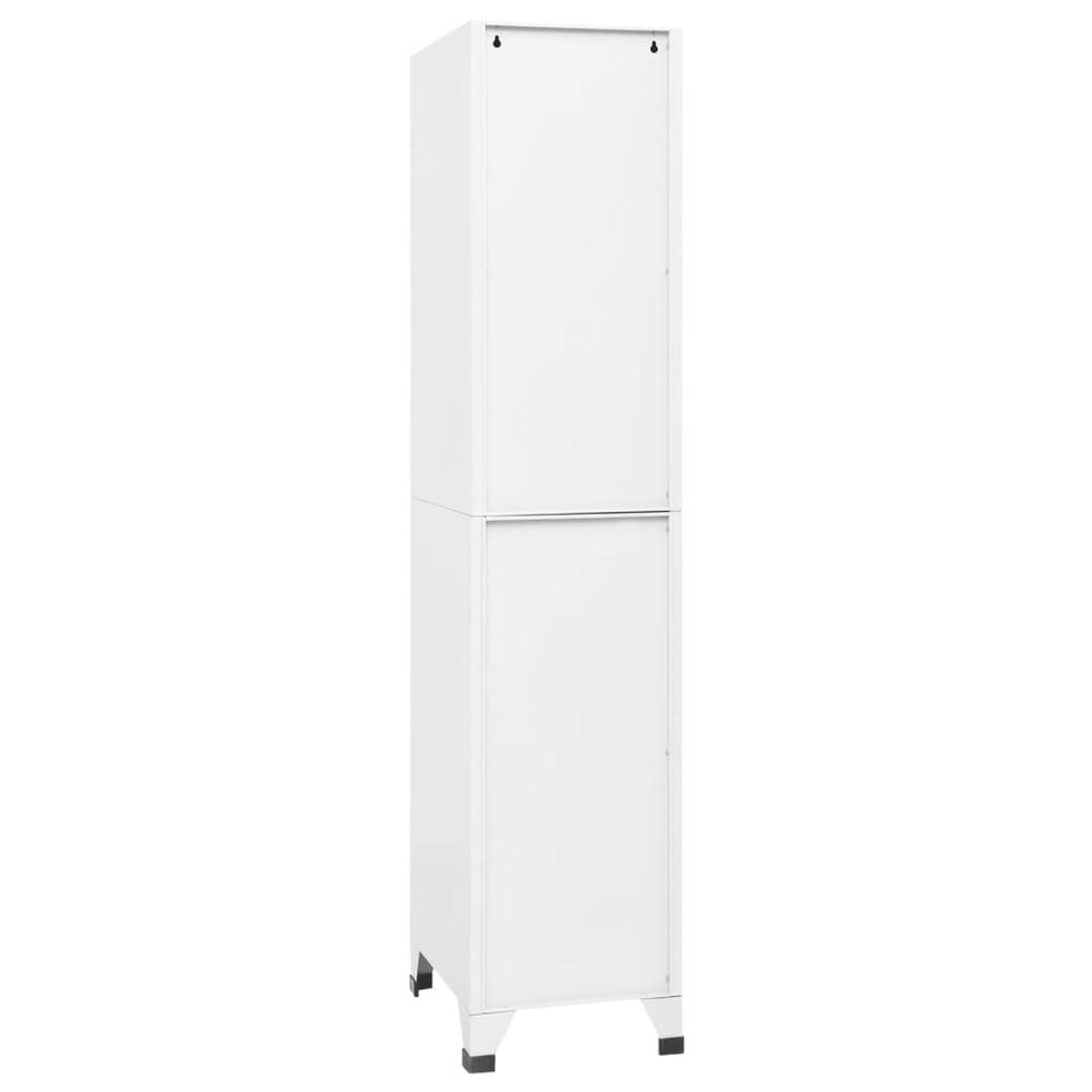 vidaXL Locker Cabinet White 15"x17.7"x70.9" Steel, 339780. Picture 5