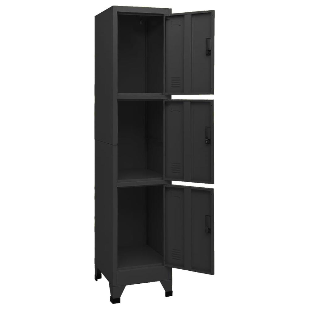 vidaXL Locker Cabinet Black 15"x17.7"x70.9" Steel, 339782. Picture 5