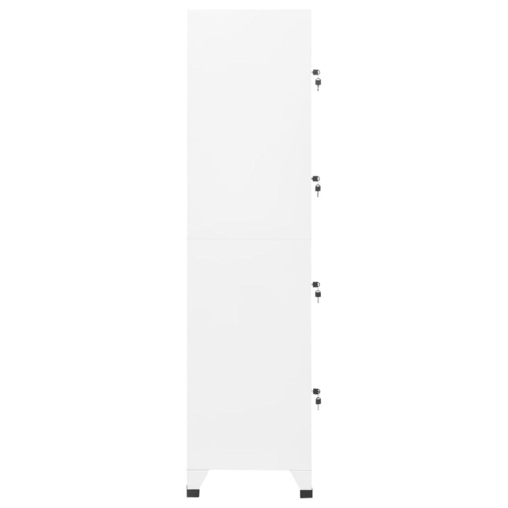 vidaXL Locker Cabinet White 15"x17.7"x70.9" Steel, 339784. Picture 5