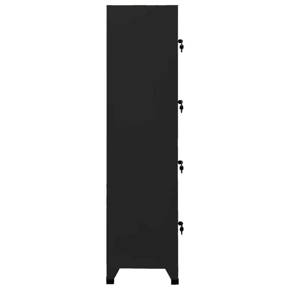 vidaXL Locker Cabinet Black 15"x17.7"x70.9" Steel, 339786. Picture 5