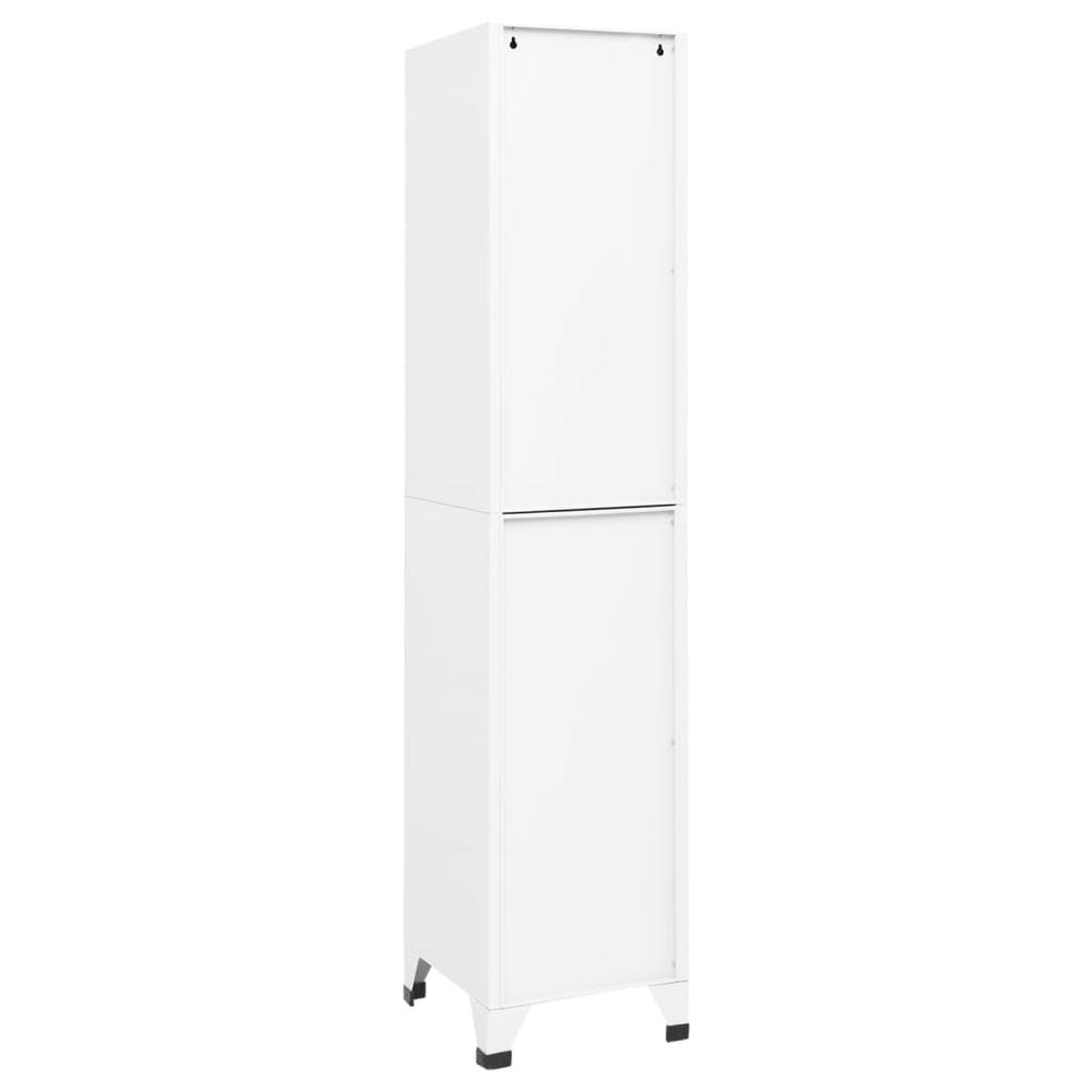 vidaXL Locker Cabinet White 15"x15.7"x70.9" Steel, 339788. Picture 5