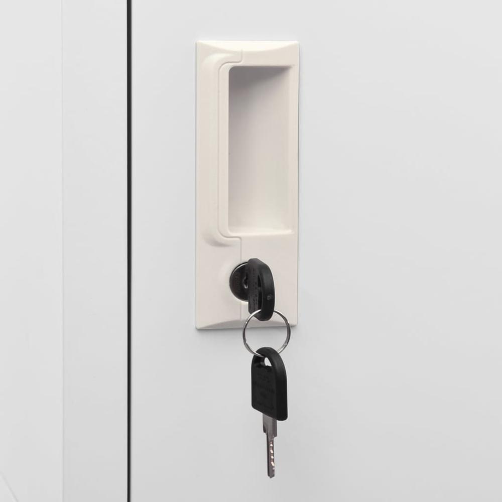 vidaXL Locker Cabinet Light Gray 15"x15.7"x70.9" Steel, 339789. Picture 7
