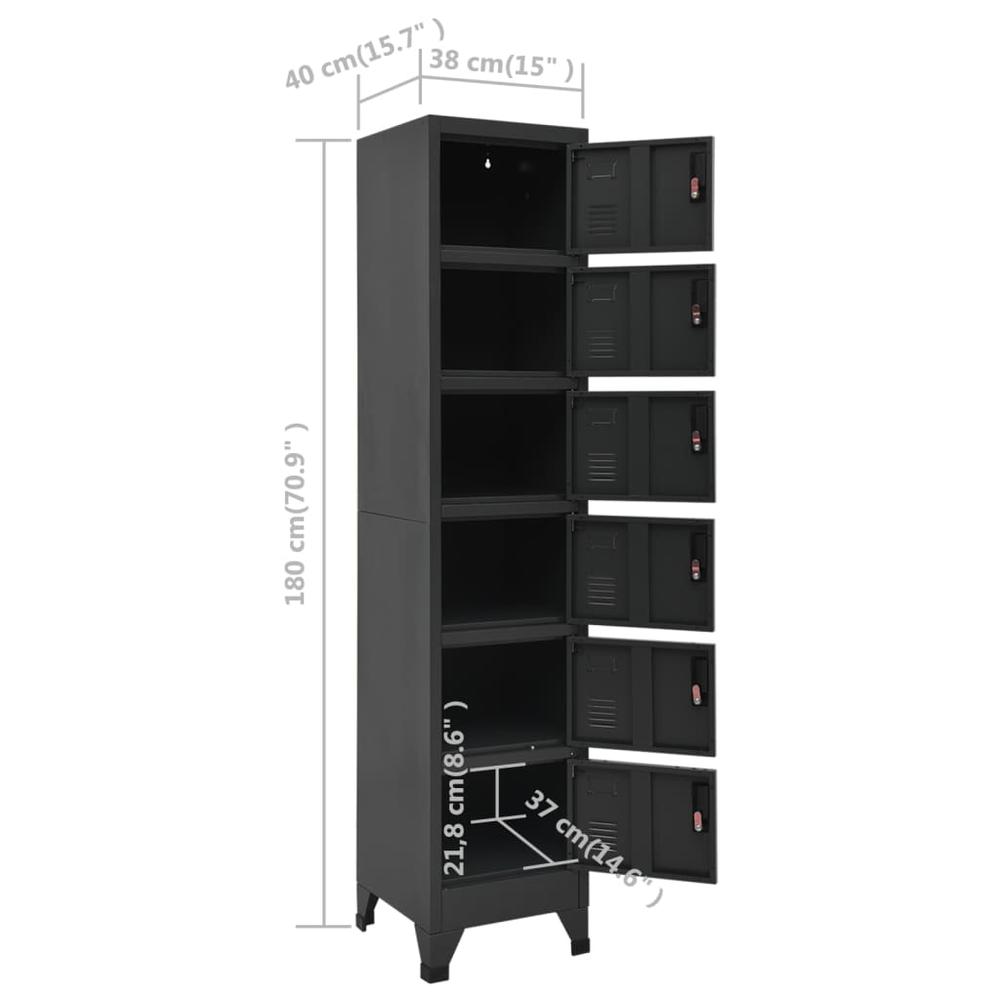 vidaXL Locker Cabinet Anthracite 15"x15.7"x70.9" Steel, 339795. Picture 8