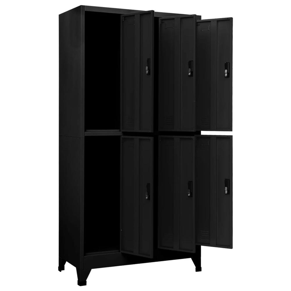 vidaXL Locker Cabinet Black 35.4"x17.7"x70.9" Steel. Picture 5