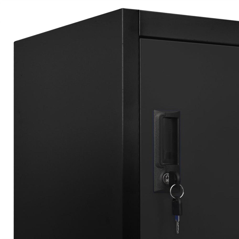 vidaXL Locker Cabinet Black 35.4"x17.7"x70.9" Steel. Picture 7