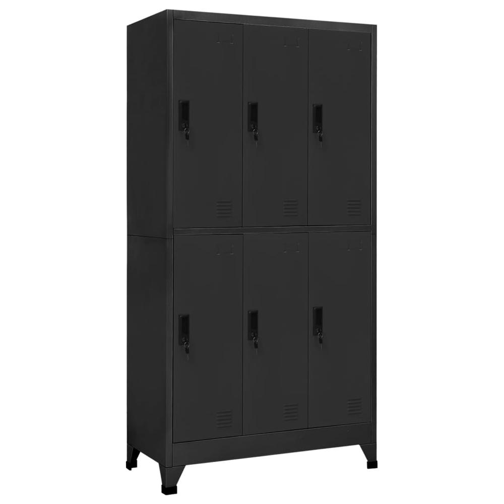 Locker Cabinet Anthracite 35.4"x17.7"x70.9" Steel. Picture 9