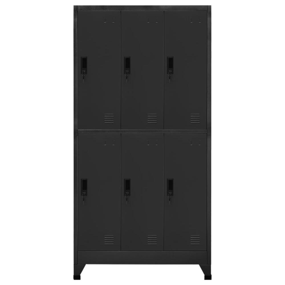Locker Cabinet Anthracite 35.4"x17.7"x70.9" Steel. Picture 1
