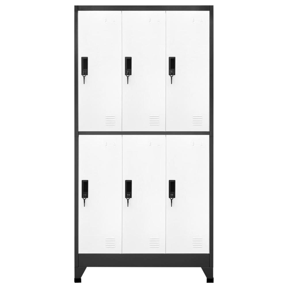 Locker Cabinet Anthracite and White 35.4"x17.7"x70.9" Steel. Picture 1