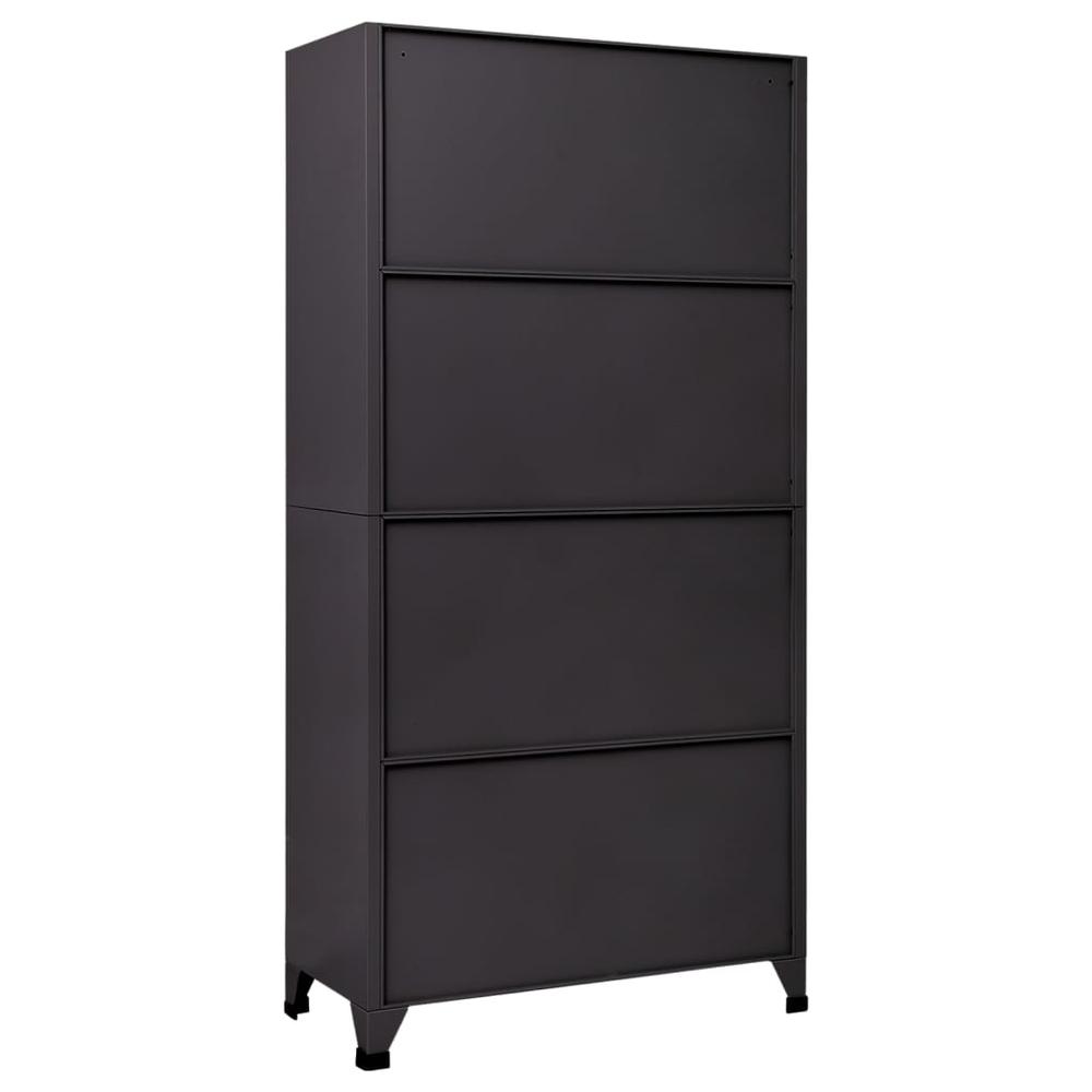 Locker Cabinet Anthracite and White 35.4"x17.7"x70.9" Steel. Picture 3