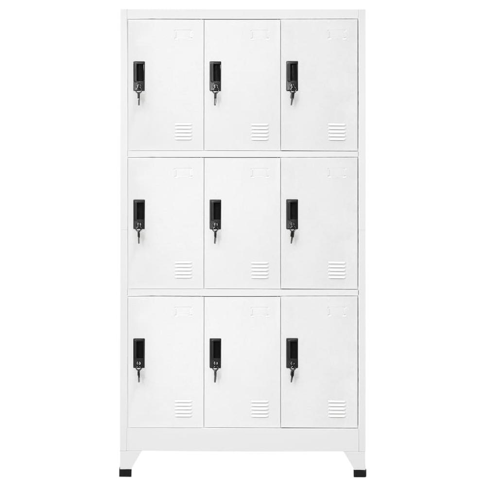 Locker Cabinet White 35.4"x17.7"x70.9" Steel. Picture 1
