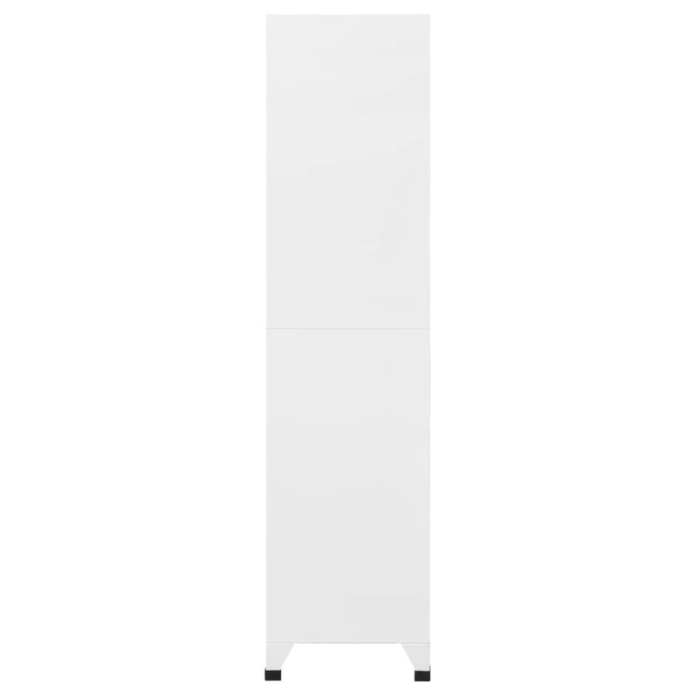 Locker Cabinet White 35.4"x17.7"x70.9" Steel. Picture 3
