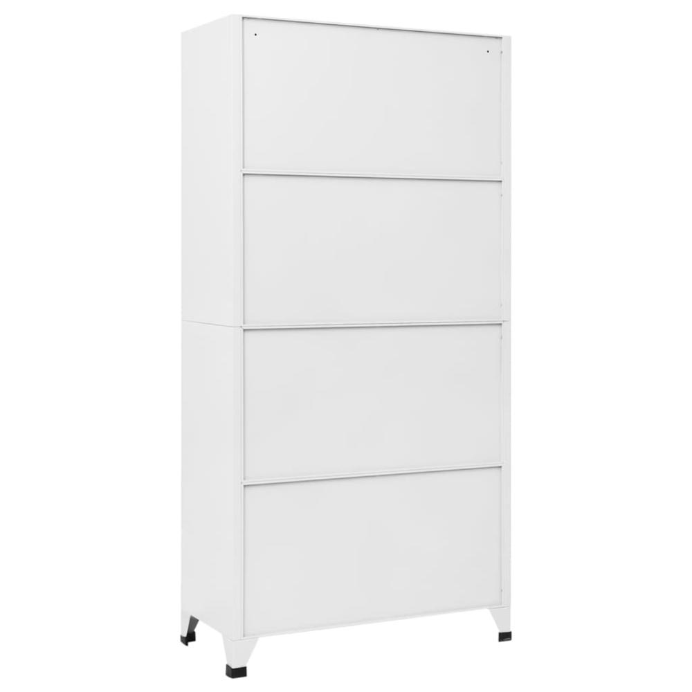 Locker Cabinet White 35.4"x17.7"x70.9" Steel. Picture 4