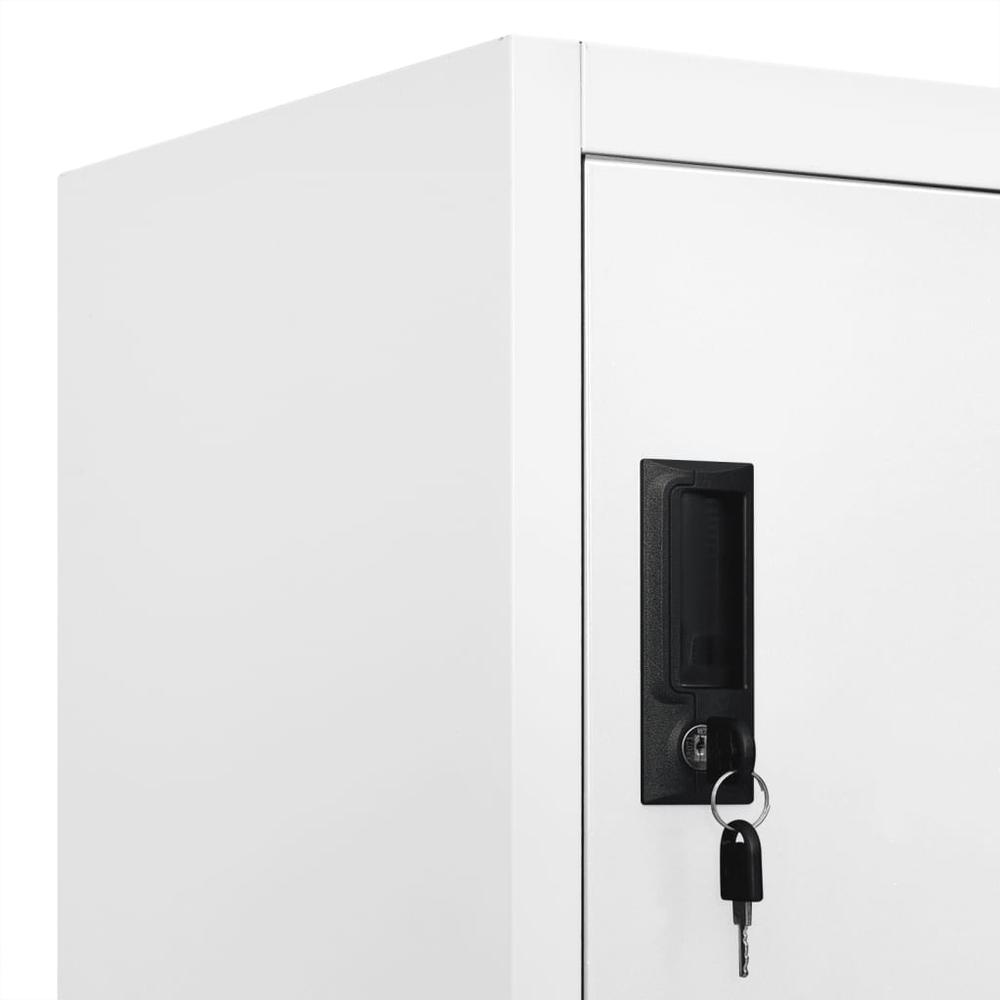 Locker Cabinet White 35.4"x17.7"x70.9" Steel. Picture 6
