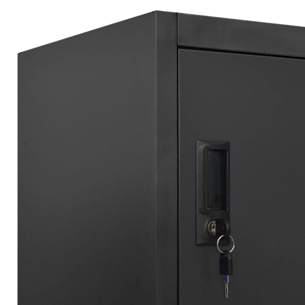 Locker Cabinet Anthracite 35.4"x17.7"x70.9" Steel. Picture 6