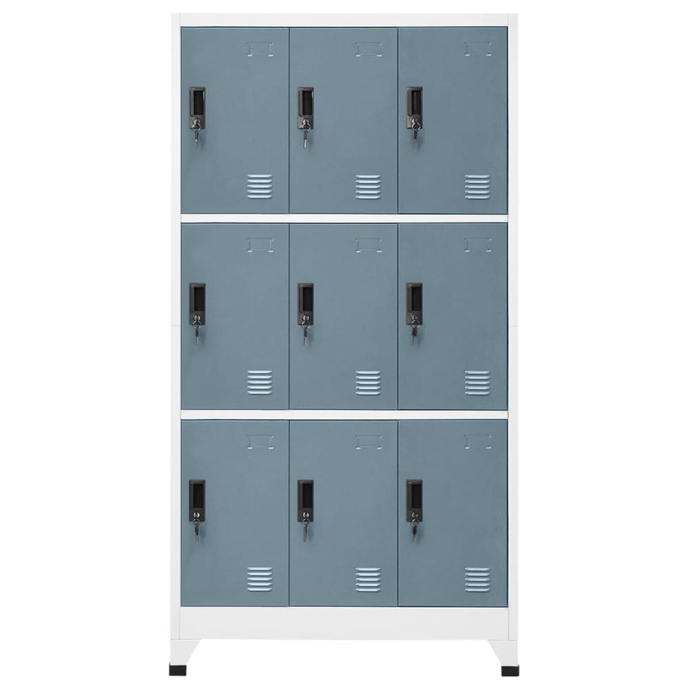 Locker Cabinet Light Gray and Dark Gray 35.4"x17.7"x70.9" Steel. Picture 1