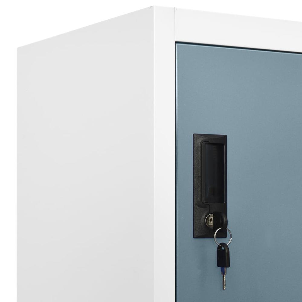 Locker Cabinet Light Gray and Dark Gray 35.4"x17.7"x70.9" Steel. Picture 5