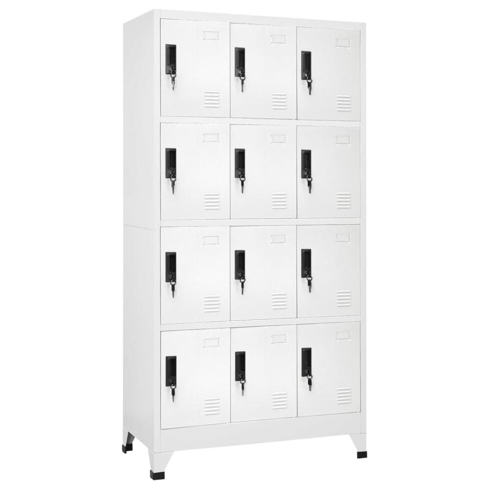 Locker Cabinet White 35.4"x17.7"x70.9" Steel. Picture 9