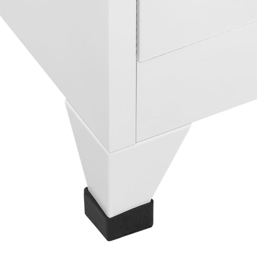 Locker Cabinet White 35.4"x17.7"x70.9" Steel. Picture 5
