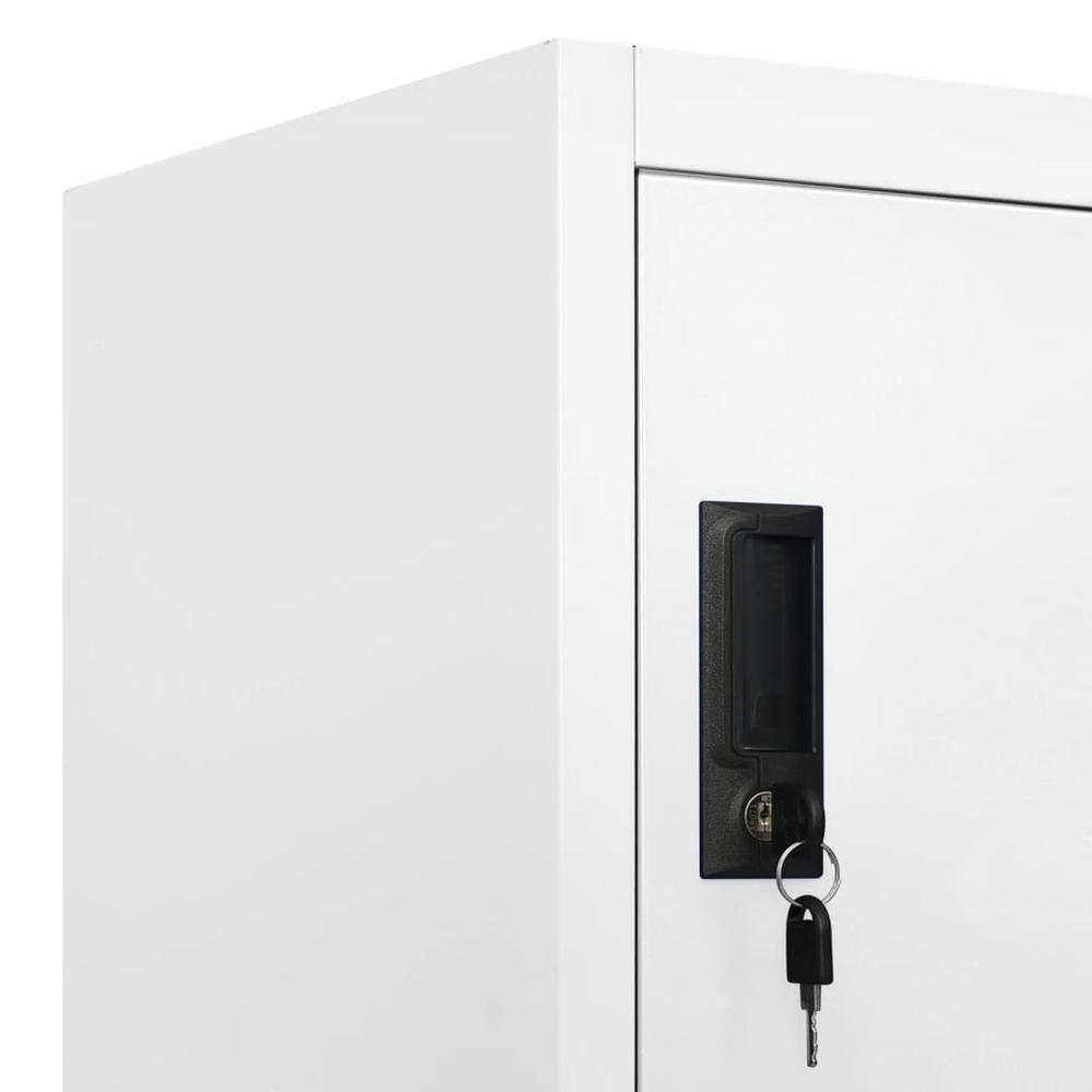 Locker Cabinet White 35.4"x17.7"x70.9" Steel. Picture 6