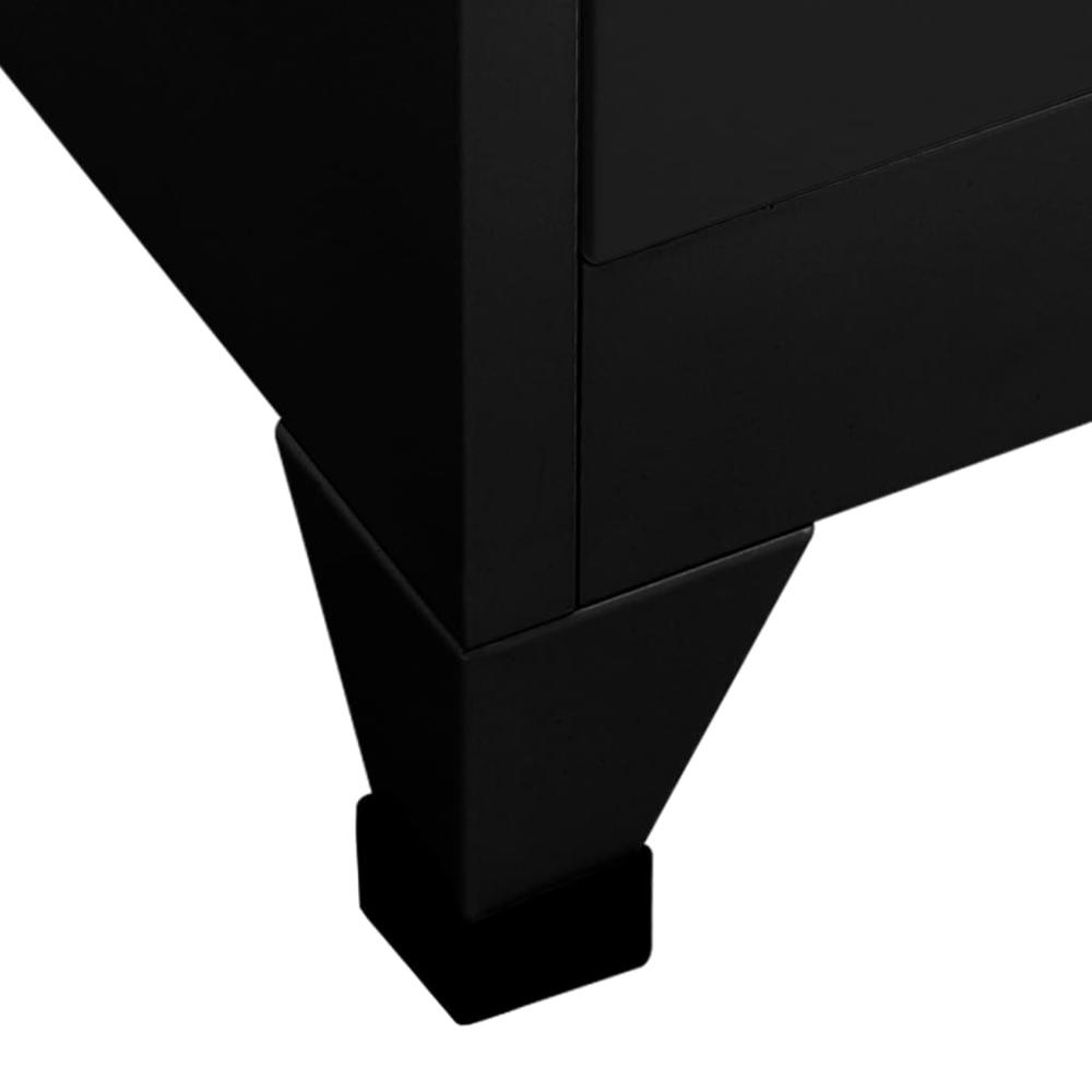 Locker Cabinet Black 35.4"x17.7"x70.9" Steel. Picture 5