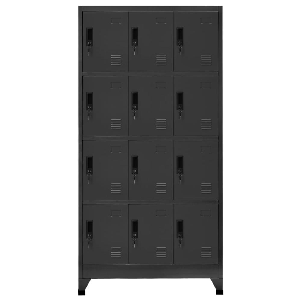 Locker Cabinet Anthracite 35.4"x17.7"x70.9" Steel. Picture 1