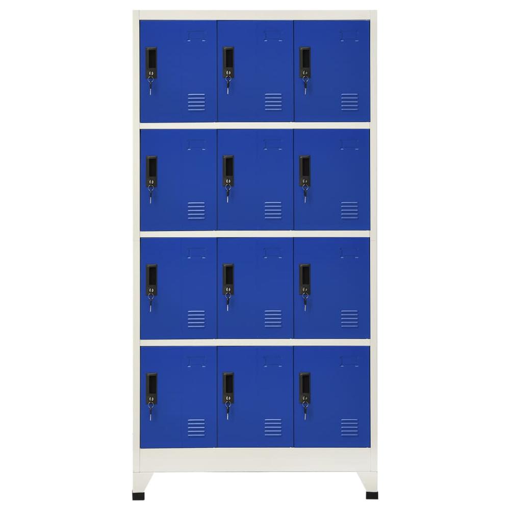 Locker Cabinet Gray and Blue 35.4"x17.7"x70.9" Steel. Picture 1