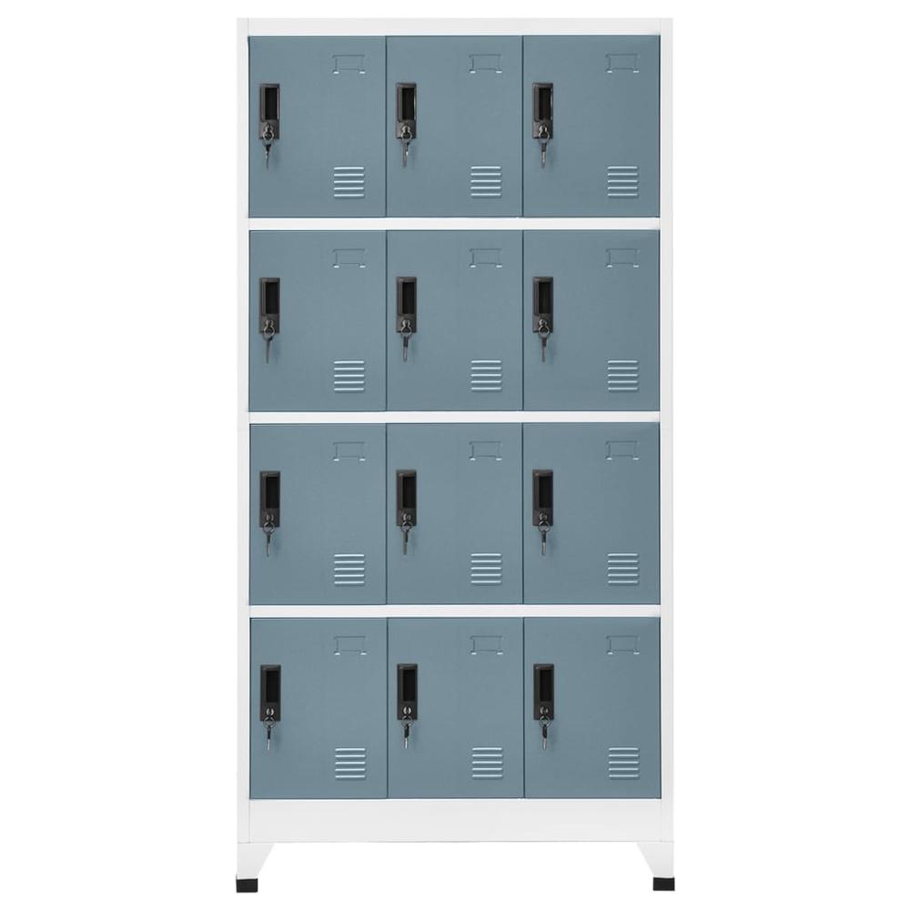 Locker Cabinet Light Gray and Dark Gray 35.4"x17.7"x70.9" Steel. Picture 1