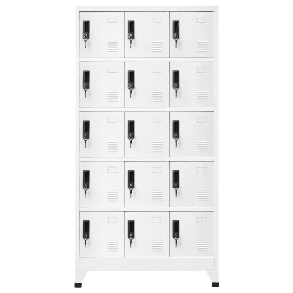 Locker Cabinet White 35.4"x15.7"x70.9" Steel. Picture 1