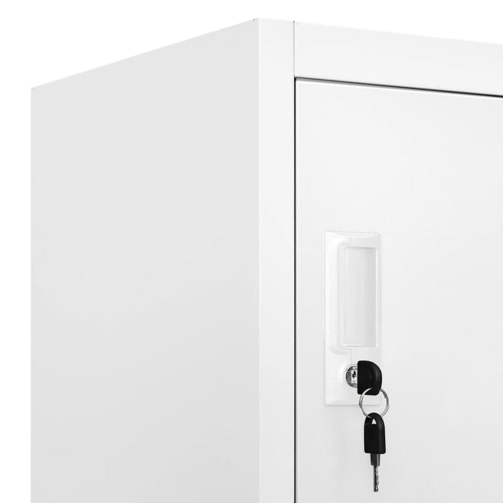 Locker Cabinet Light Gray 35.4"x15.7"x70.9" Steel. Picture 6