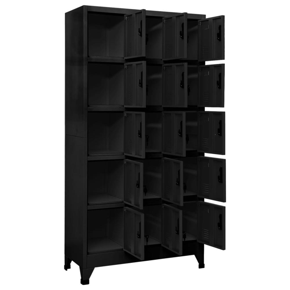 Locker Cabinet Black 35.4"x15.7"x70.9" Steel. Picture 2