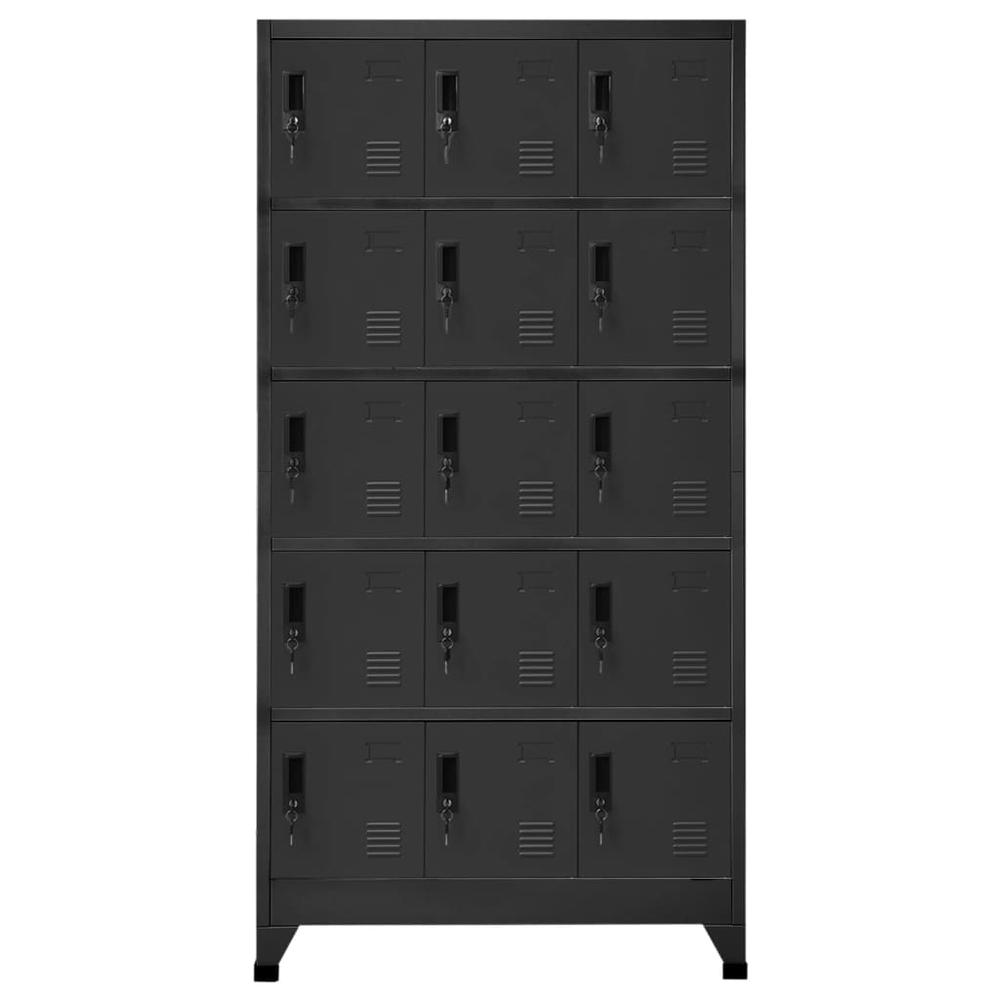 Locker Cabinet Anthracite 35.4"x15.7"x70.9" Steel. Picture 1