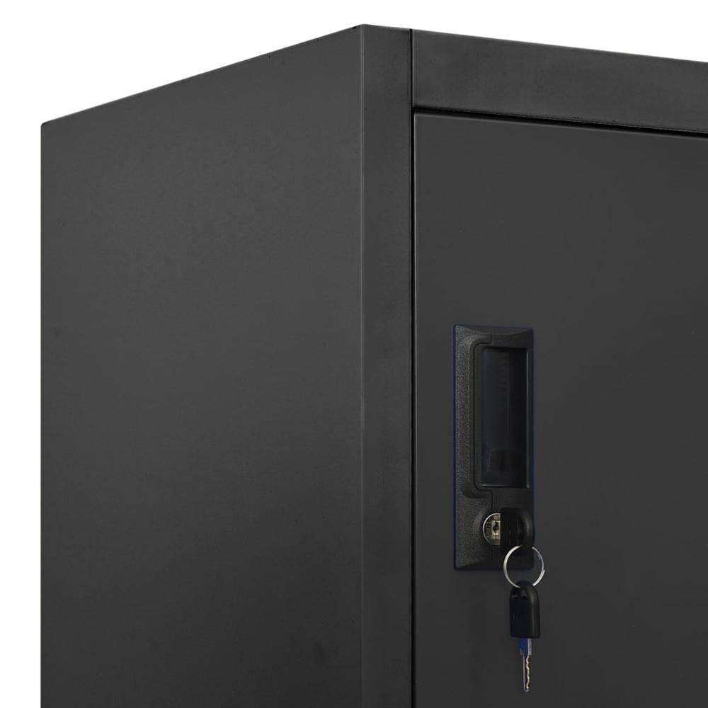 Locker Cabinet Anthracite 35.4"x15.7"x70.9" Steel. Picture 6