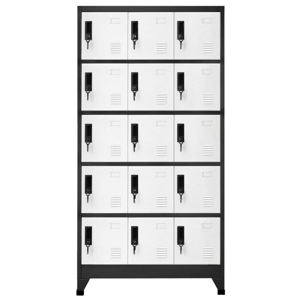 Locker Cabinet Anthracite and White 35.4"x15.7"x70.9" Steel. Picture 1