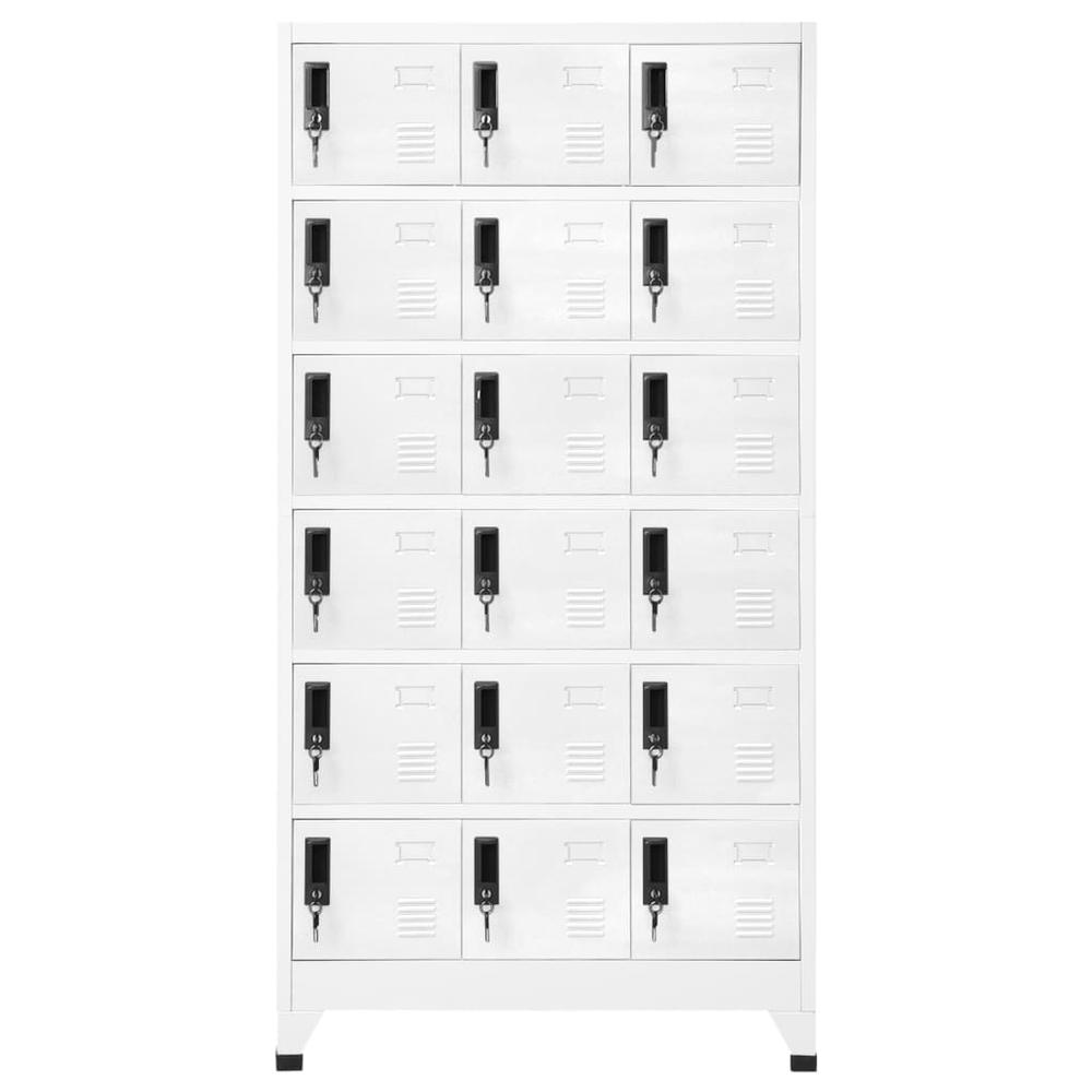 Locker Cabinet White 35.4"x15.7"x70.9" Steel. Picture 1