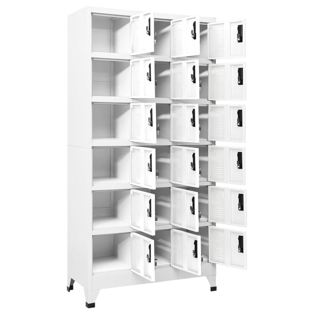 Locker Cabinet White 35.4"x15.7"x70.9" Steel. Picture 2